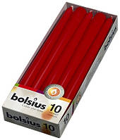 Свеча коническая красная Bolsius 24,5 см 10 шт (s30-030Б 57106)