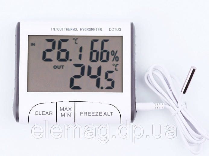 Термометр-гігрометр із виносним датчиком DC-103, фото 1