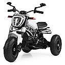 Дитячий електромобіль Мотоцикл M 4008 AL-1, Ducati, надувні колеса, білий, фото 6