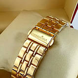 Жіночі кварцові наручні годинники Pandora T103 золотого кольору з синім циферблатом на металевому браслеті, фото 3