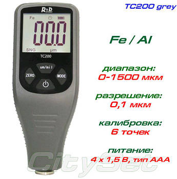 TC200-grey товщиномір фарби, Fe/NFe, до 1500 мкм