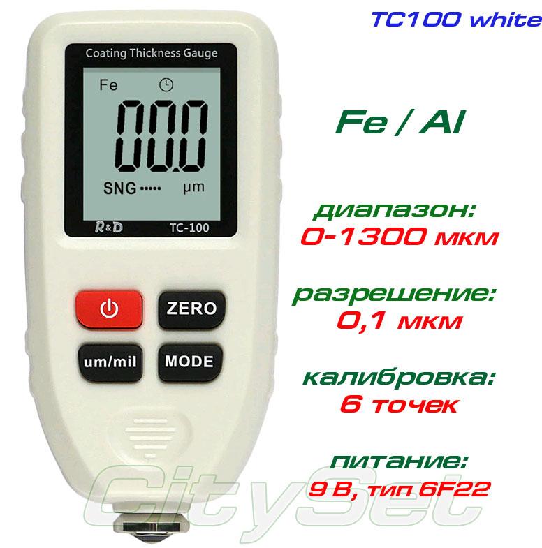 TC100-white товщиномір фарби, Fe/NFe, до 1300 мкм, + батарейка