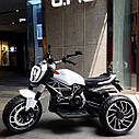 Дитячий електромобіль Мотоцикл M 4008 AL-1, Ducati, надувні колеса, білий, фото 3