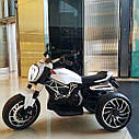 Дитячий електромобіль Мотоцикл M 4008 AL-1, Ducati, надувні колеса, білий, фото 4