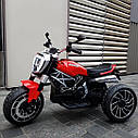 Дитячий електромобіль Мотоцикл M 4008 AL-3, Ducati, надувні колеса, червоний, фото 2