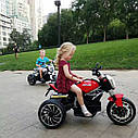 Дитячий електромобіль Мотоцикл M 4008 AL-3, Ducati, надувні колеса, червоний, фото 4