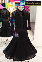 Платье для бальных танцев(бейсик) Black - guip из тканей фирм «Chrisanne» и «DSI» (Великобритания)