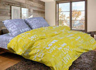 Пододеяльник на евро одеяло Вилена бязь голд желтый Love размер 220х240