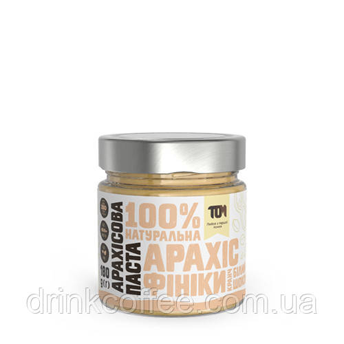 Арахісова паста кранч з білим шоколадом і фініками 180 г, фото 1