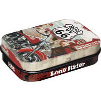 Мятные конфеты в металлической коробке Route 66 Lone Rider Nostalgic-Art 81278