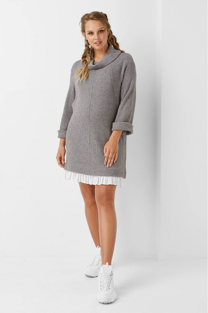 В'язана сукня для вагітних і годування сіра 1972 1215, фото 1