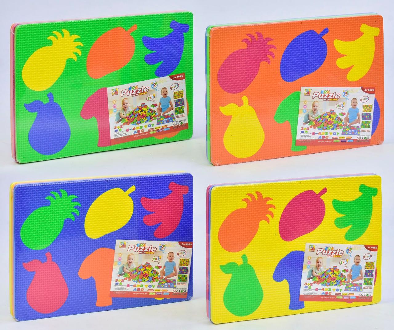 Розвивальний килимок пазл Фрукти 3 елементи масажний 4 різновиди, фото 1