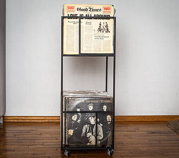 Металевий контейнер для зберігання пластинок Вікна в музику (2-рівневий)