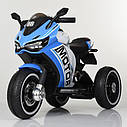 Дитячий електромобіль Мотоцикл M 4053 L-4, DUCATI, світні колеса, шкіряне сидіння, синій, фото 2