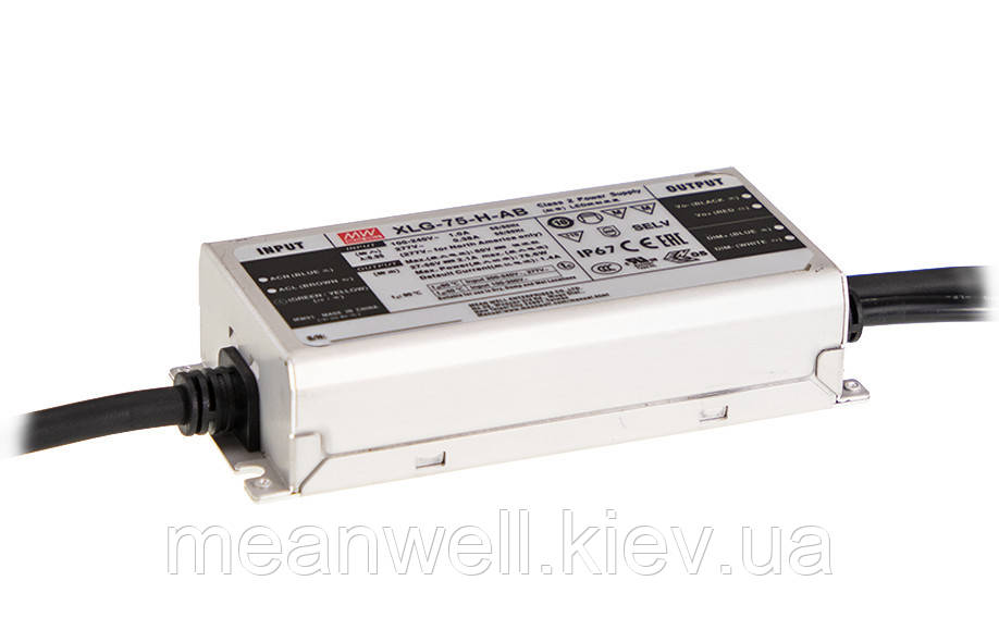 XLG-75-H-AB Блок живлення Mean Well 75 Вт, 1300-2100mA, 27 ~56V драйвер живлення світлодіодів LED IP67