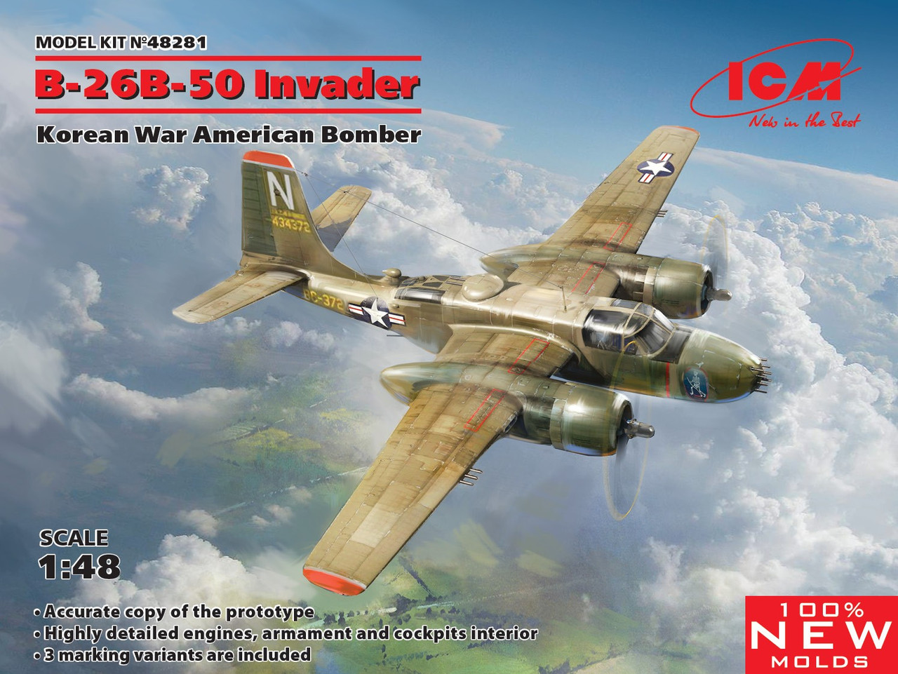 B-26B-50 "Инвейдер". Збірна модель американського бомбардувальника. 1/48 ICM 48281