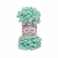 Alize PUFFY (Пуффi) № 19 світла бірюза (Пряжа, нитки для в'язання руками)