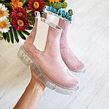 Жіночі черевики Челсі на прозорій підошві демісезонні (різні кольори), фото 2