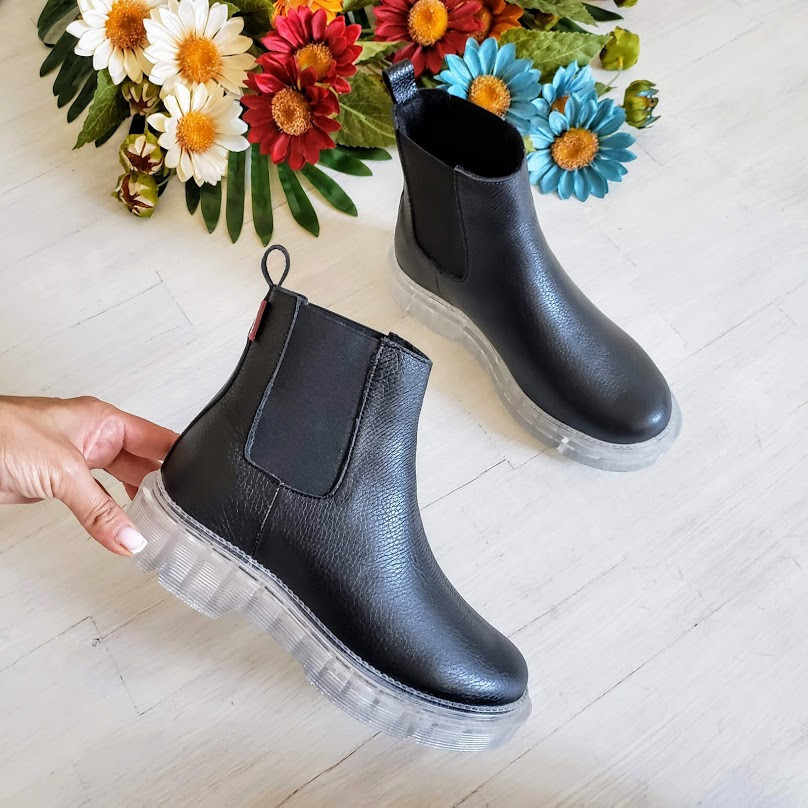 Жіночі зимові черевики Челсі на прозорій підошві (різні кольори), фото 1