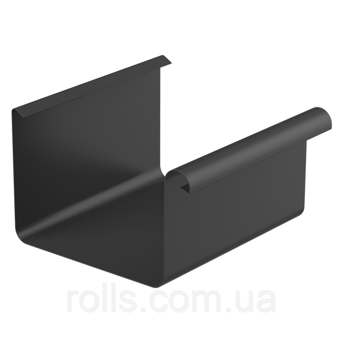 Ринва прямокутна 125 мм, L=4 м, колір Чорний RAL9005, Galeco Stal2