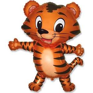 Якість! Фольгована красива куля FM Міні-фігура Тигр 42х24