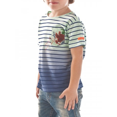 Модна дитяча футболка для хлопчика в смужку BRUMS Італія 151BFFN009 Мультиколор