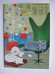 Листівка "Кішки біля ялинки"