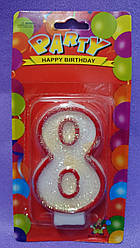 Свічка цифра на торт "8" Party