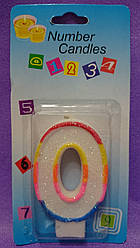 Свічка цифра на торт "0"