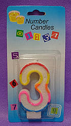 Свічка цифра на торт "3"