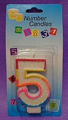 Свічка цифра на торт "5"