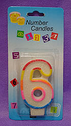 Свічка цифра на торт "6"