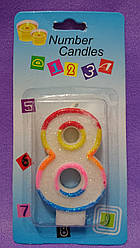 Свічка цифра на торт "8"