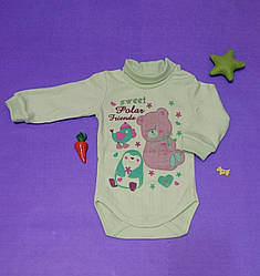 Боді, Бодік Для Новонародженого Довгий Рукав З Застібкою На Плечі 1 - 3 міс