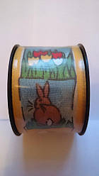 Стрічка для Пасхального декору з Зайчиком дротяний край