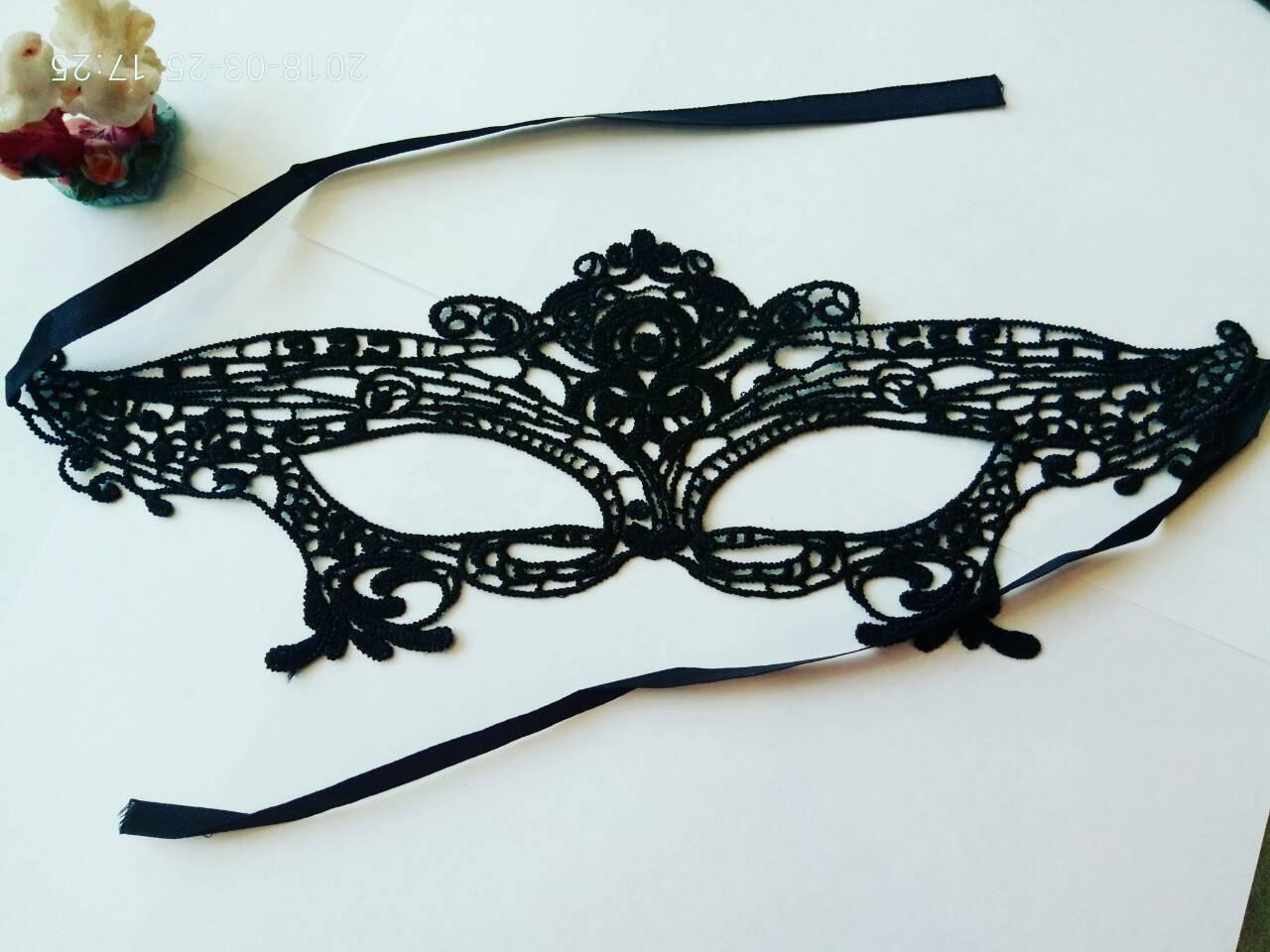 Маска мереживна, карнавальна чорна 01