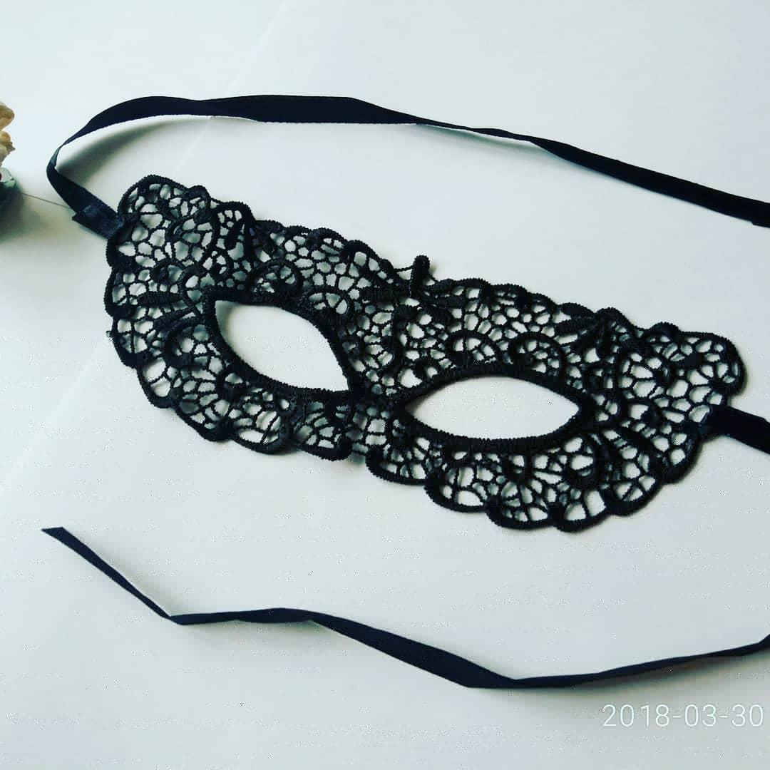Маска мереживна, карнавальна чорна 03