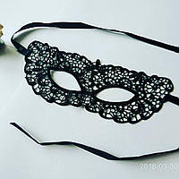 Маска мереживна, карнавальна чорна 03