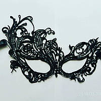 Ажурна жіноча маска на очі мереживна чорна 07