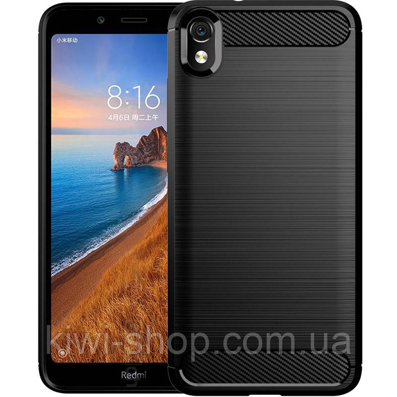 TPU чохол протиударний Slim Series для Xiaomi Redmi 7A — чорний карбон