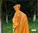 Дощовик пончо плащ-палатка накидка від дощу Bluefield nylon-silicone 15D помаранчевий, фото 4