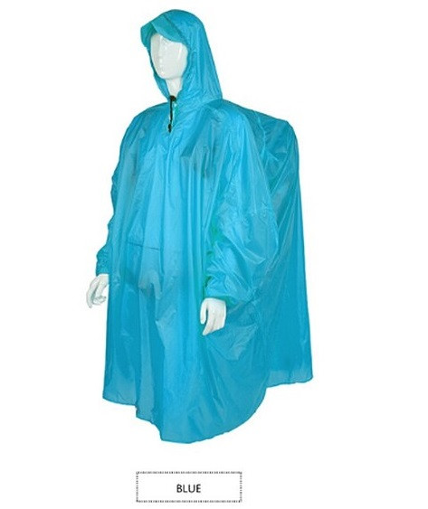 Дощовик Пончо Плащ-палатка накидка від дощу Bluefield nylon 15D блакитний