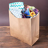 Крафт пакет з плоским дном 320*180*380 мм Паперові пакети для їжа на винос, фото 4