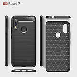 TPU чохол протиударний Slim Series для Xiaomi Redmi 7 — чорний карбон, фото 4