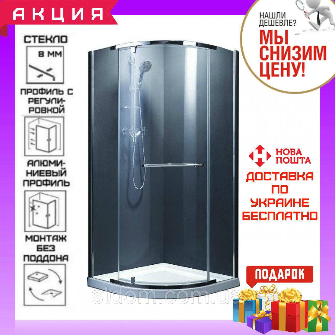 Напівкругла душова кабіна 90x90 см Devit Comfort FEN1123 профіль хром, скло прозоре