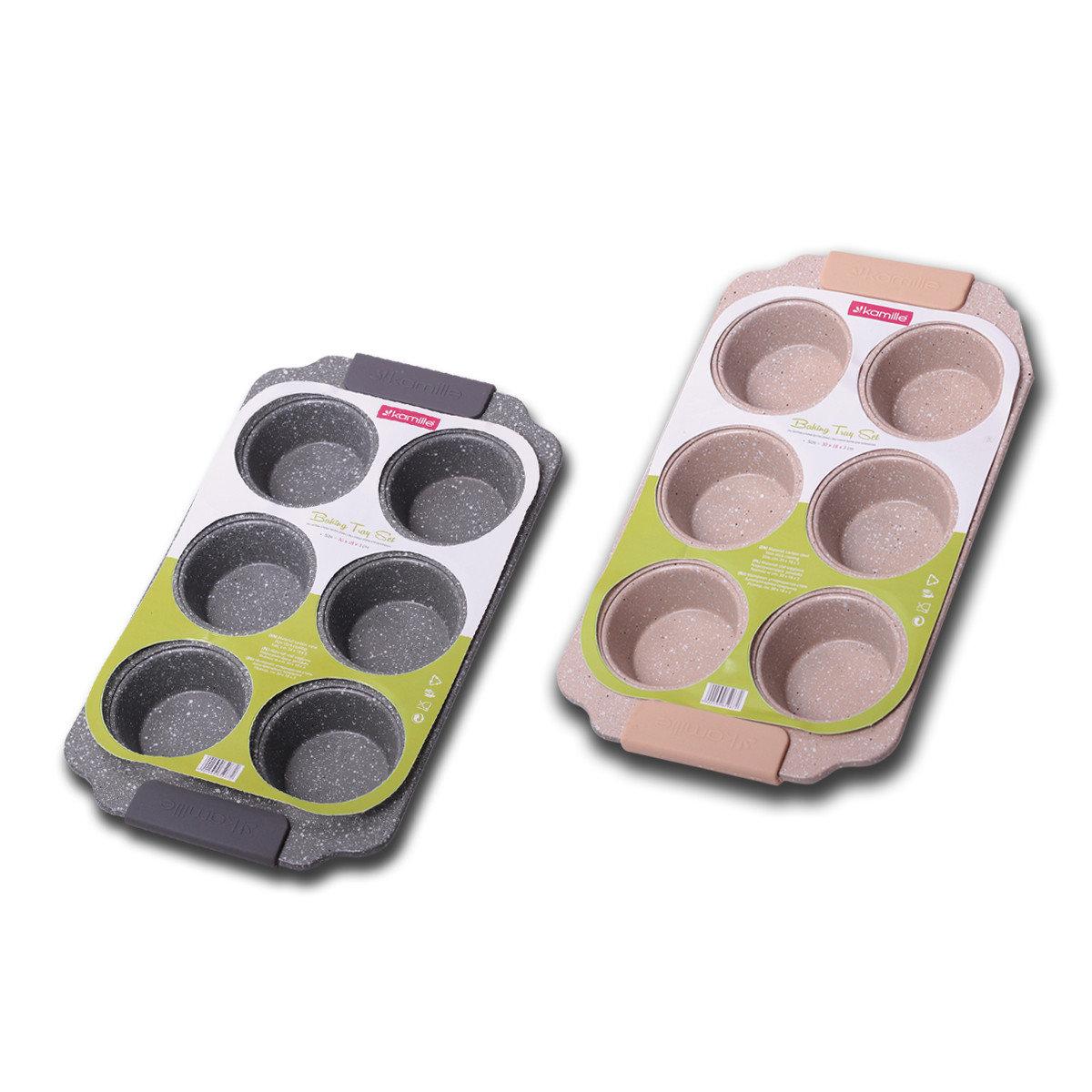 Форма для випікання Kamille KM-6038 30*18*3 см із вуглецевої сталі із 6 відділеннями