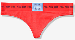 PINK LOGO THONG Оригінал зі США трусики стринги червоні від Пінк, розмір М (98-100) VICTORIA'S SECRET