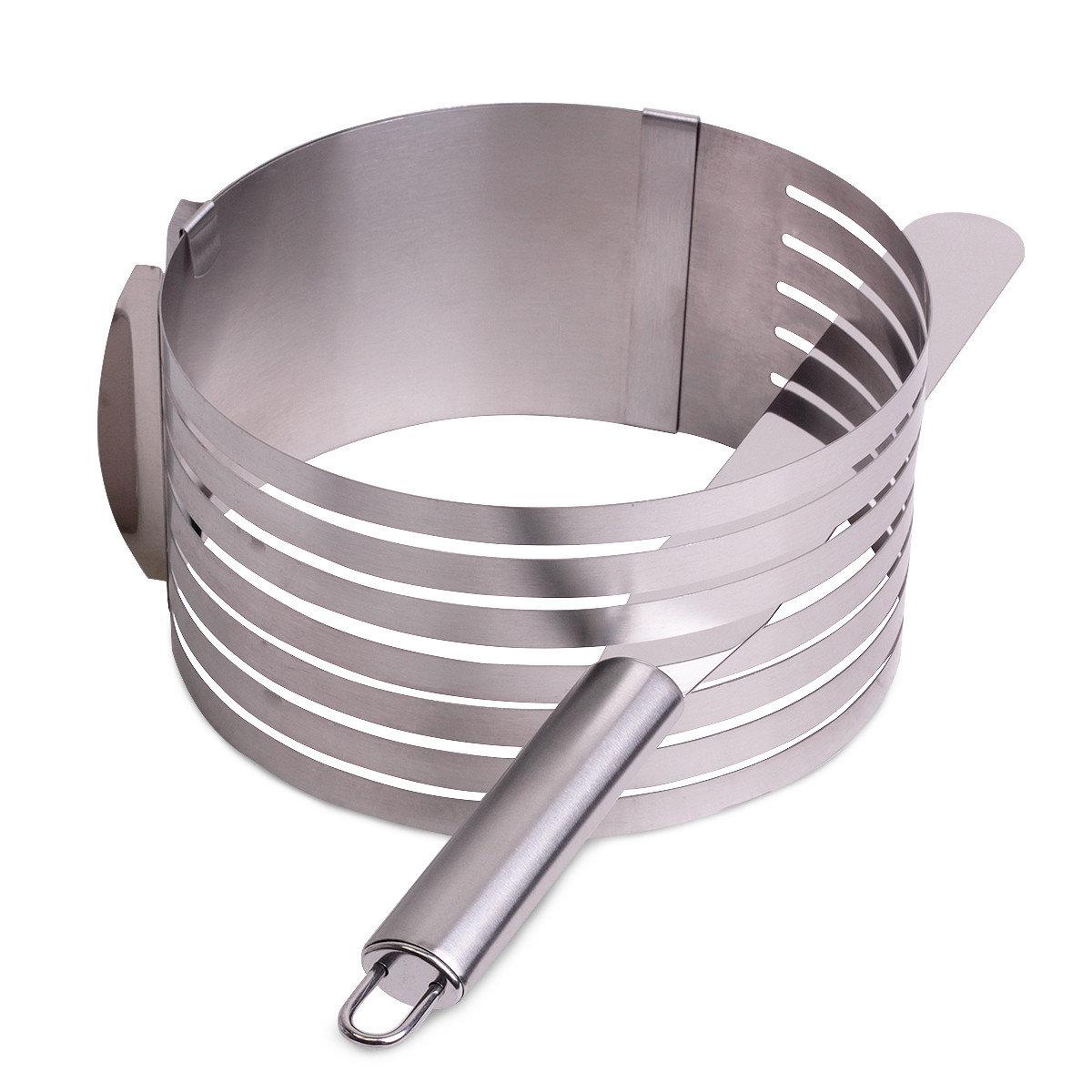 Форма для бісквіту Kamille KM-7788 регульована 15*22 см з отвором для нарізування та ножем