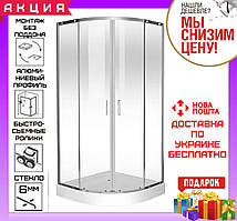 Напівкругла душова кабінка 90x90 см Eger Tokai 599-07/1 без душового піддона