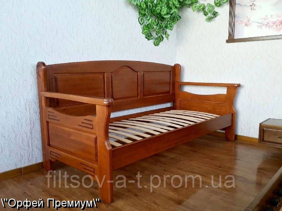Гарний кухонний диван зі спальним місцем із масиву натурального дерева "Орфей Преміум" від виробника - фото 7 - id-p1029832126